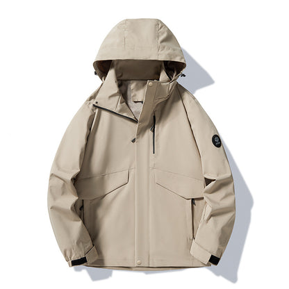 Spring and Autumn Thin Breathable Waterproof Windproof Detachable Mountain Hiking Camping Mountaineering Jacket
